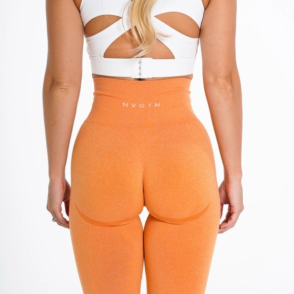 Sunset Orange Contour Seamless NVGTN Leggings - Picture 2 of 6